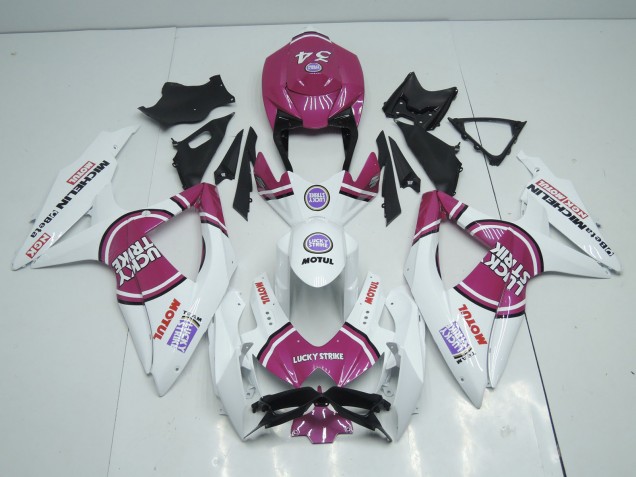 08-10 Pink Lucky Strike GSXR 600-750 Motorrad Verkleidung 08-10 Pink Lucky Strike GSXR 600-750 Motorrad Verkleidung