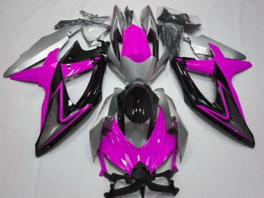 08-10 Rosa & Silber GSXR 600-750 Motorrad Verkleidung