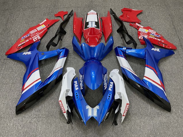 08-10 Rot Blau & Glänzend Weiß Custom-Stil GSXR 600-750 Motorrad Verkleidung 08-10 Rot Blau & Glänzend Weiß Custom-Stil GSXR 600-750 Motorrad Verkleidung