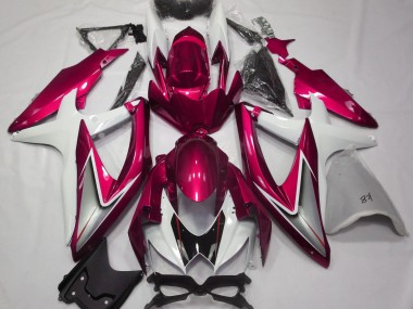 08-10 Rot Glänzend & Weiß GSXR 600-750 Motorrad Verkleidung