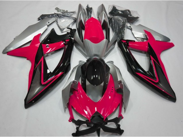 08-10 Rot & Silber GSXR 600-750 Motorrad Verkleidung 08-10 Rot & Silber GSXR 600-750 Motorrad Verkleidung