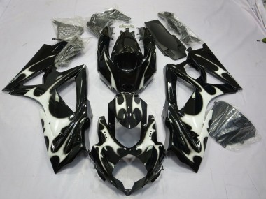 08-10 Schwarz-Weiß-Design GSXR 600-750 Motorrad Verkleidung