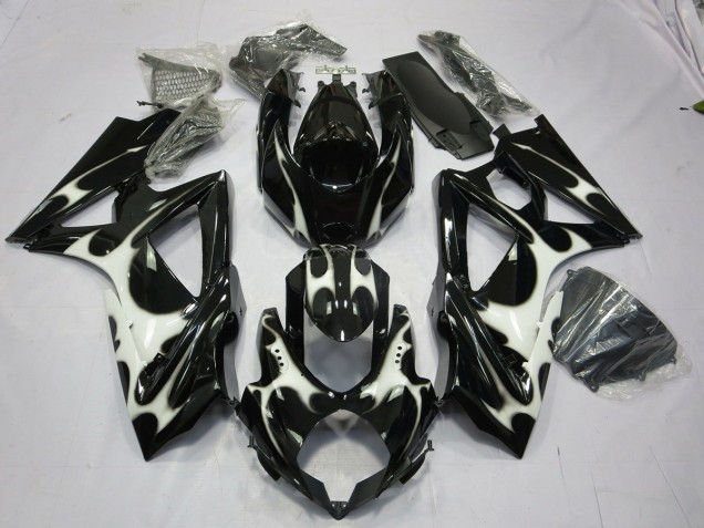08-10 Schwarz-Weiß-Design GSXR 600-750 Motorrad Verkleidung 08-10 Schwarz-Weiß-Design GSXR 600-750 Motorrad Verkleidung