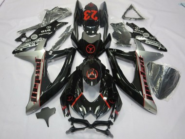 08-10 Schwarz Grau Jordan GSXR 600-750 Motorrad Verkleidung