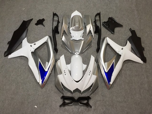 08-10 Silber Weiß Blau GSXR 600-750 Motorrad Verkleidung