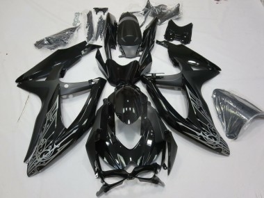 08-10 Silber & Schwarz GSXR 600-750 Motorrad Verkleidung