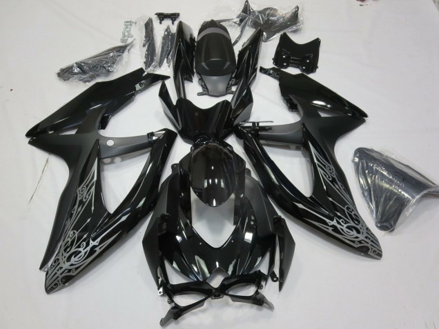 08-10 Silber & Schwarz GSXR 600-750 Motorrad Verkleidung 08-10 Silber & Schwarz GSXR 600-750 Motorrad Verkleidung
