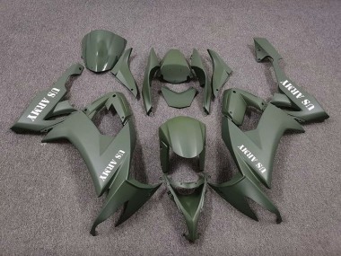 08-10 US Army Mattgrün ZX10R Motorrad Verkleidung