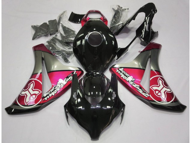 08-11 Candy Red Auf Schwarz Custom CBR1000RR Motorrad Verkleidung 08-11 Candy Red Auf Schwarz Custom CBR1000RR Motorrad Verkleidung