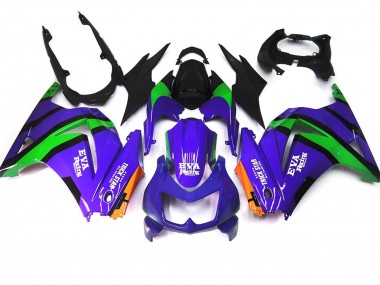 08-12 Lilagrün & Schwarz Ninja 250 Motorrad Verkleidung