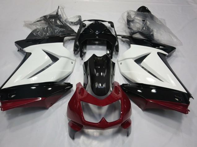 08-12 Weiß Rot & Schwarz Ninja 250 Motorrad Verkleidung