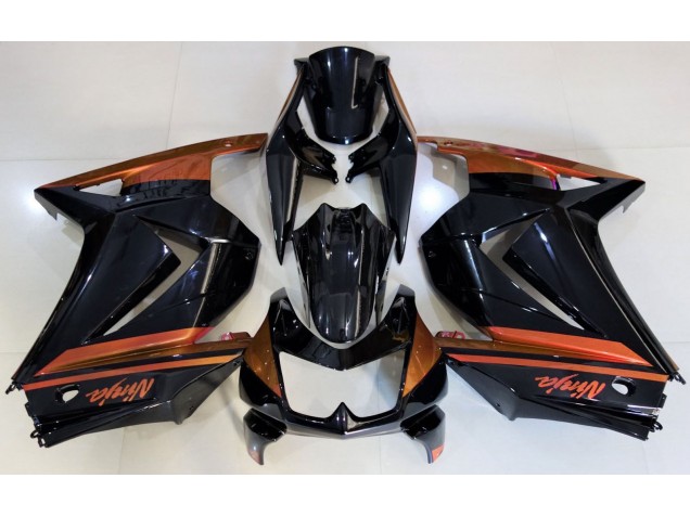 08-12 Schwarz Glänzend & Orange Ninja 250 Motorrad Verkleidung