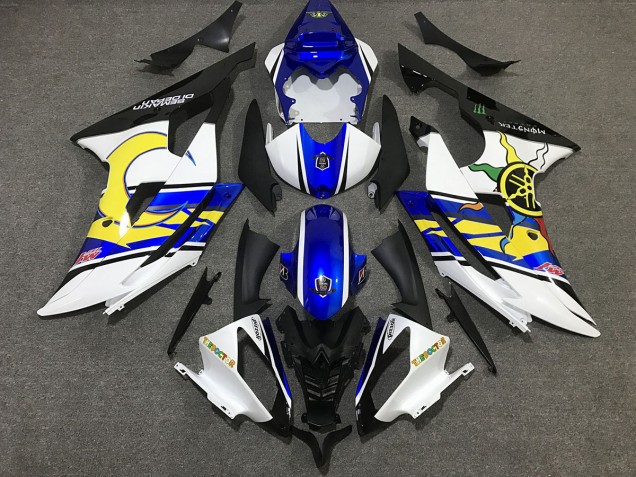 08-16 Weiß & Blau Custom R6 Motorrad Verkleidung 08-16 Weiß & Blau Custom R6 Motorrad Verkleidung