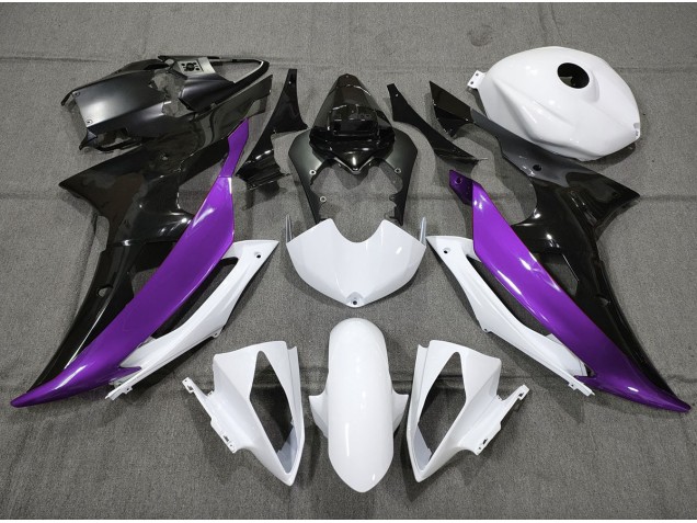 08-16 Lila Schwarz & Weiß Nach Maß R6 Motorrad Verkleidung 08-16 Lila Schwarz & Weiß Nach Maß R6 Motorrad Verkleidung
