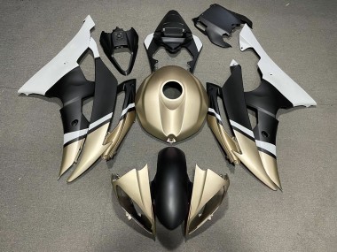 08-16 Matt Schwarz & Gold R6 Motorrad Verkleidung