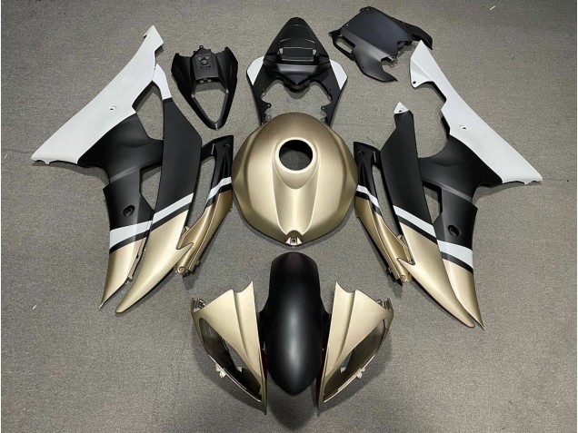 08-16 Matt Schwarz & Gold R6 Motorrad Verkleidung 08-16 Matt Schwarz & Gold R6 Motorrad Verkleidung