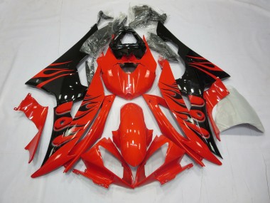 08-16 Rot Flamme R6 Motorrad Verkleidung