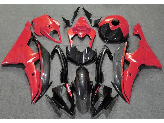 08-16 Rot Glänzend & Kohlefaser R6 Motorrad Verkleidung 08-16 Rot Glänzend & Kohlefaser R6 Motorrad Verkleidung