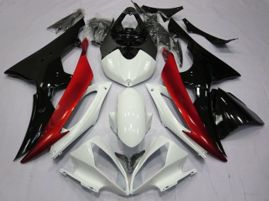 08-16 Rot Schwarz & Weiß R6 Motorrad Verkleidung