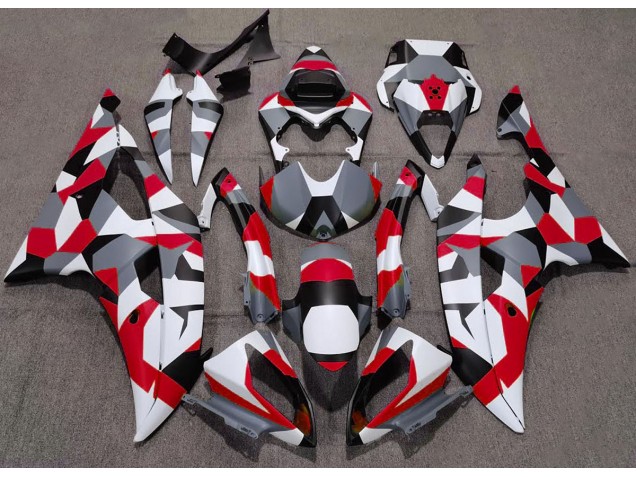 08-16 Rot Tarnung Uni R6 Motorrad Verkleidung 08-16 Rot Tarnung Uni R6 Motorrad Verkleidung