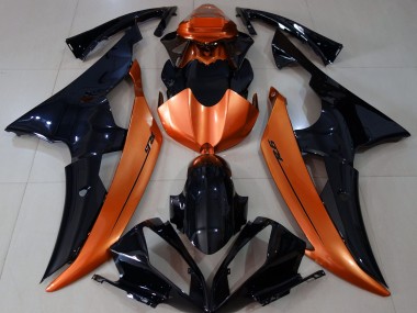 08-16 Schwarz Glänzend & Hellorange R6 Motorrad Verkleidung