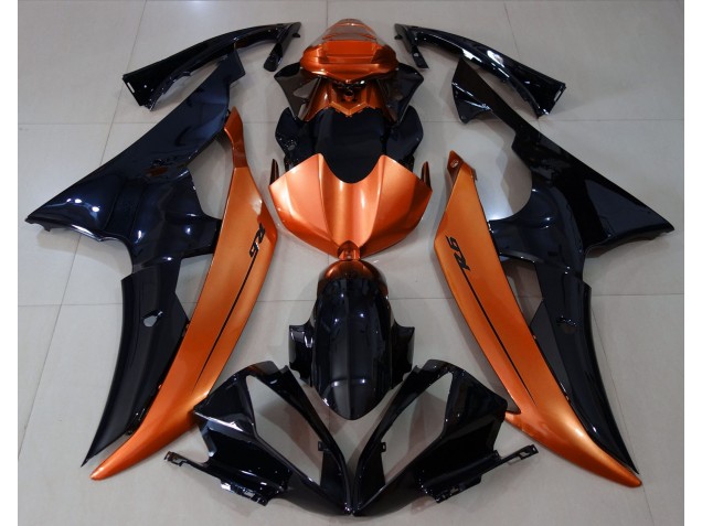 08-16 Schwarz Glänzend & Hellorange R6 Motorrad Verkleidung 08-16 Schwarz Glänzend & Hellorange R6 Motorrad Verkleidung