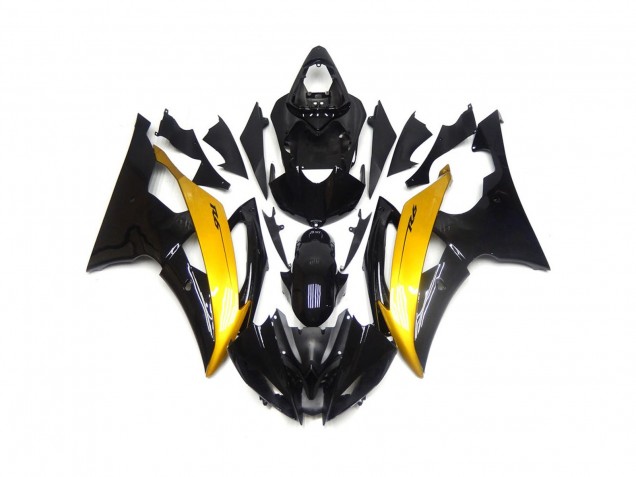 08-16 Schwarz & Gold Glänzend R6 Motorrad Verkleidung 08-16 Schwarz & Gold Glänzend R6 Motorrad Verkleidung