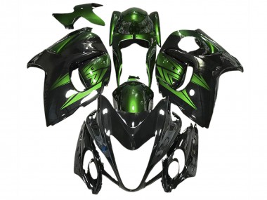 08-20 Glänzendes Schwarz & Dunkelgrün GSXR 1300 Motorrad Verkleidung