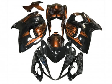 08-20 Glänzendes Schwarz & Dunkelorange GSXR 1300 Motorrad Verkleidung