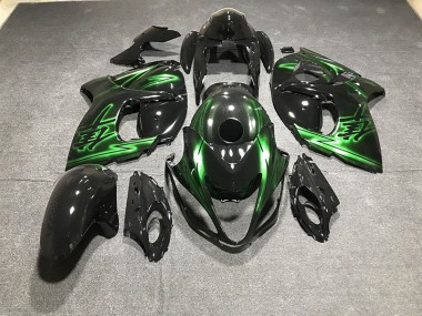08-20 Glänzendes Schwarz & Grün GSXR 1300 Motorrad Verkleidung