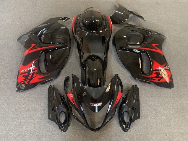 08-20 Schwarz Glänzend Mit Roten Logos GSXR 1300 Motorrad Verkleidung 08-20 Schwarz Glänzend Mit Roten Logos GSXR 1300 Motorrad Verkleidung