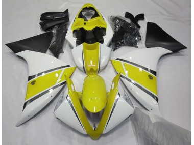 09-11 Glänzend Weiß & Gelb R1 Motorrad Verkleidung