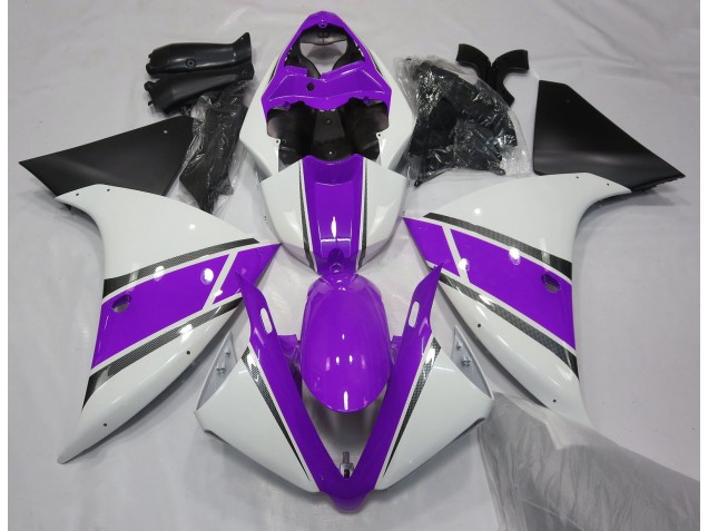 09-11 Glänzend Weiß & Lila R1 Motorrad Verkleidung 09-11 Glänzend Weiß & Lila R1 Motorrad Verkleidung
