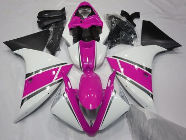 09-11 Glänzend Weiß & Pink R1 Motorrad Verkleidung