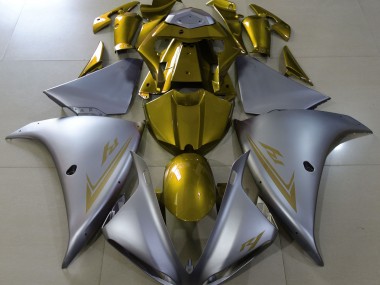 09-11 Matt Silber & Gold R1 Motorrad Verkleidung