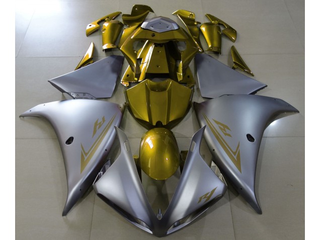 09-11 Matt Silber & Gold R1 Motorrad Verkleidung 09-11 Matt Silber & Gold R1 Motorrad Verkleidung
