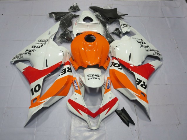 09-12 Hellorange & Weiß Repsol CBR600RR Motorrad Verkleidung 09-12 Hellorange & Weiß Repsol CBR600RR Motorrad Verkleidung