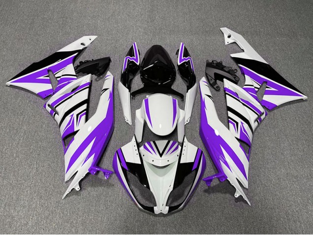 09-12 Lila Weiß & Schwarz Zag ZX6R Motorrad Verkleidung