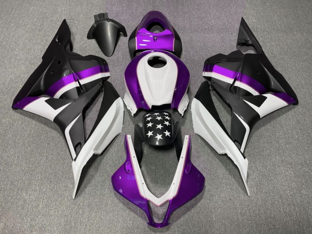 09-12 Matt Schwarzer & Violetter Stern CBR600RR Motorrad Verkleidung