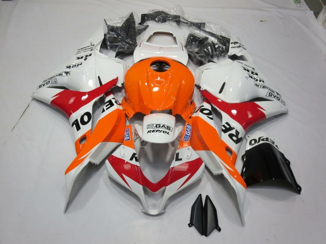09-12 Weiß Orange Repsol CBR600RR Motorrad Verkleidung 09-12 Weiß Orange Repsol CBR600RR Motorrad Verkleidung