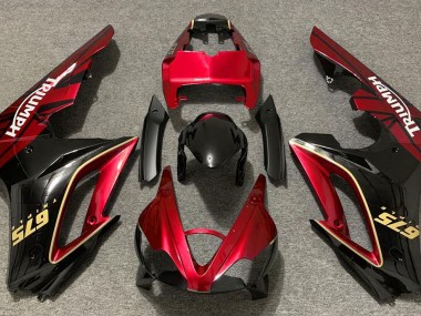 09-12 Rot Glänzend & Schwarz Daytona 675 Motorrad Verkleidung