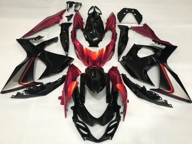 09-16 Gebranntes Orange & Schwarz GSXR 1000 Motorrad Verkleidung