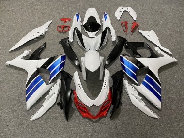 09-16 Glänzend Weiß Blau Schwarz & Rot GSXR 1000 Motorrad Verkleidung