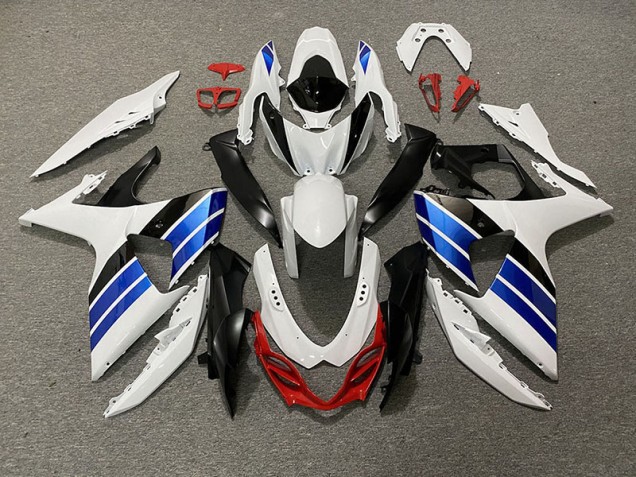 09-16 Glänzend Weiß Blau Schwarz & Rot GSXR 1000 Motorrad Verkleidung 09-16 Glänzend Weiß Blau Schwarz & Rot GSXR 1000 Motorrad Verkleidung
