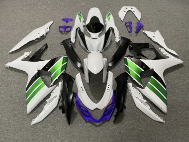 09-16 Glänzend Weiß Grün Schwarz & Lila GSXR 1000 Motorrad Verkleidung