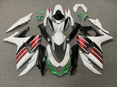 09-16 Glänzend Weiß Rot Schwarz & Grün GSXR 1000 Motorrad Verkleidung