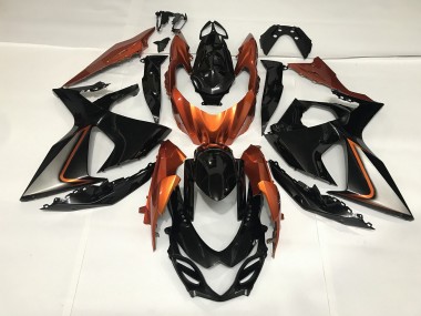 09-16 Glänzendes Schwarz & Orange Glänzend GSXR 1000 Motorrad Verkleidung