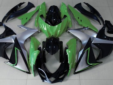 09-16 Grün-Silber & Schwarz GSXR 1000 Motorrad Verkleidung