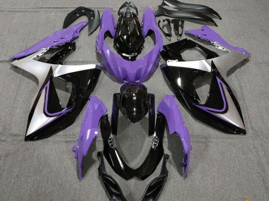 09-16 Lila Silber & Schwarz GSXR 1000 Motorrad Verkleidung