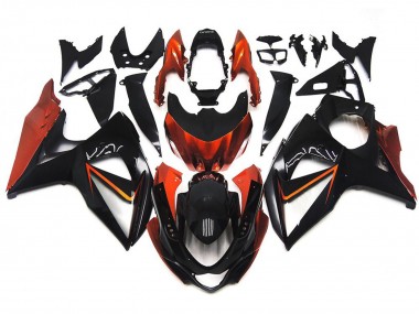 09-16 Orange & Schwarz Nach Maß Mit Silbereinlage GSXR 1000 Motorrad Verkleidung